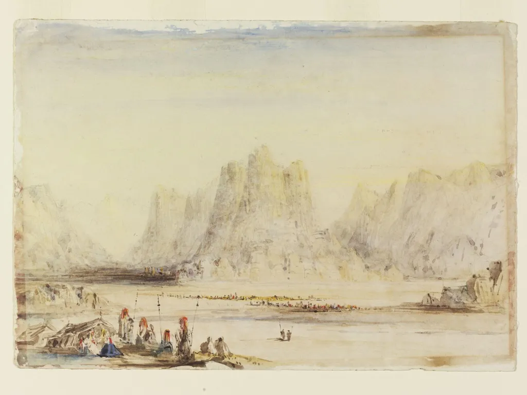 Plain of Raha, Sinai, by Francis Arundale, watercolor, 1834