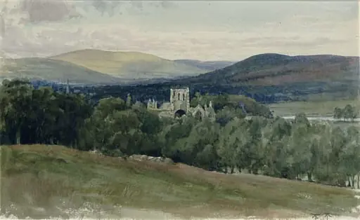 Melrose Abbey, by Francis Bernard Dicksee