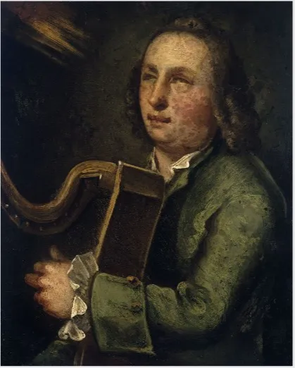 Portrait of Turlough O'Carolan, by Francis Bindon, oil, 1720