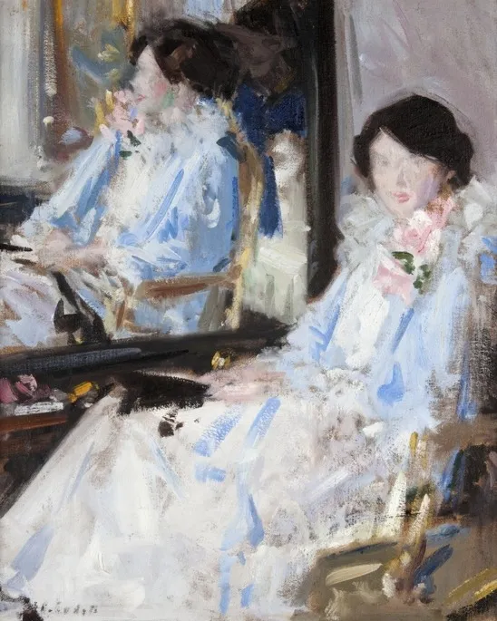 Girl in Blue - Reflections, by Francis Cadell, oil, 1912