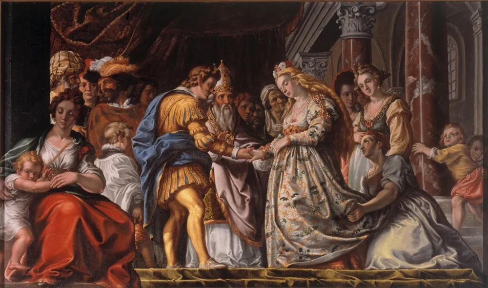 A Betrothal, by Francis Cleyn, oil, 1620