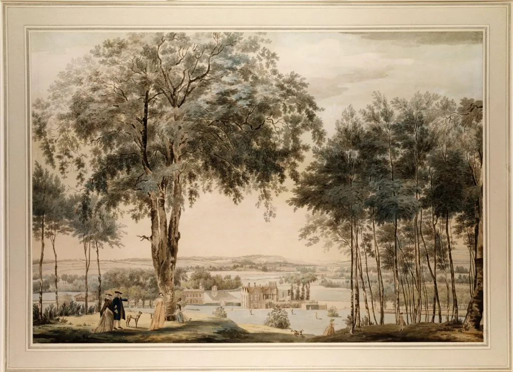 Purley Hall, Berkshire, by Francis Cotes, watercolor, 1756