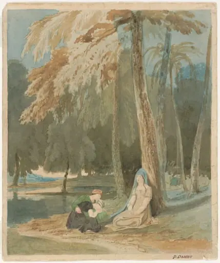 Three Women Seated by a Wooded Lake, by Francis Danby