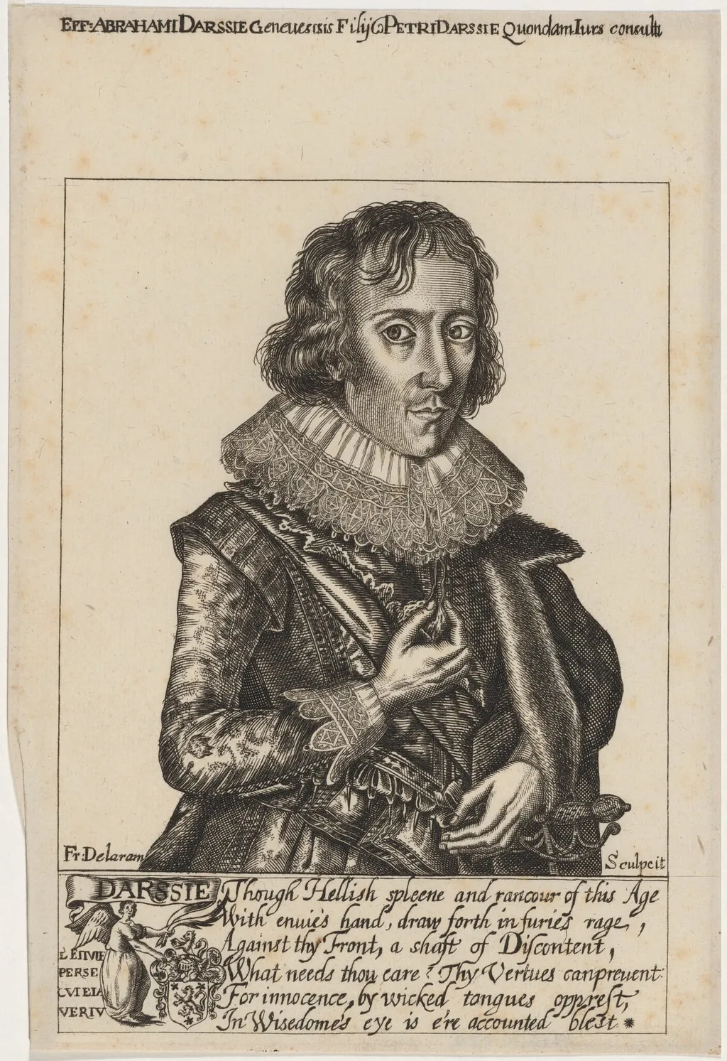 Abraham Darssie, by Francis Delaram, ink, 1608
