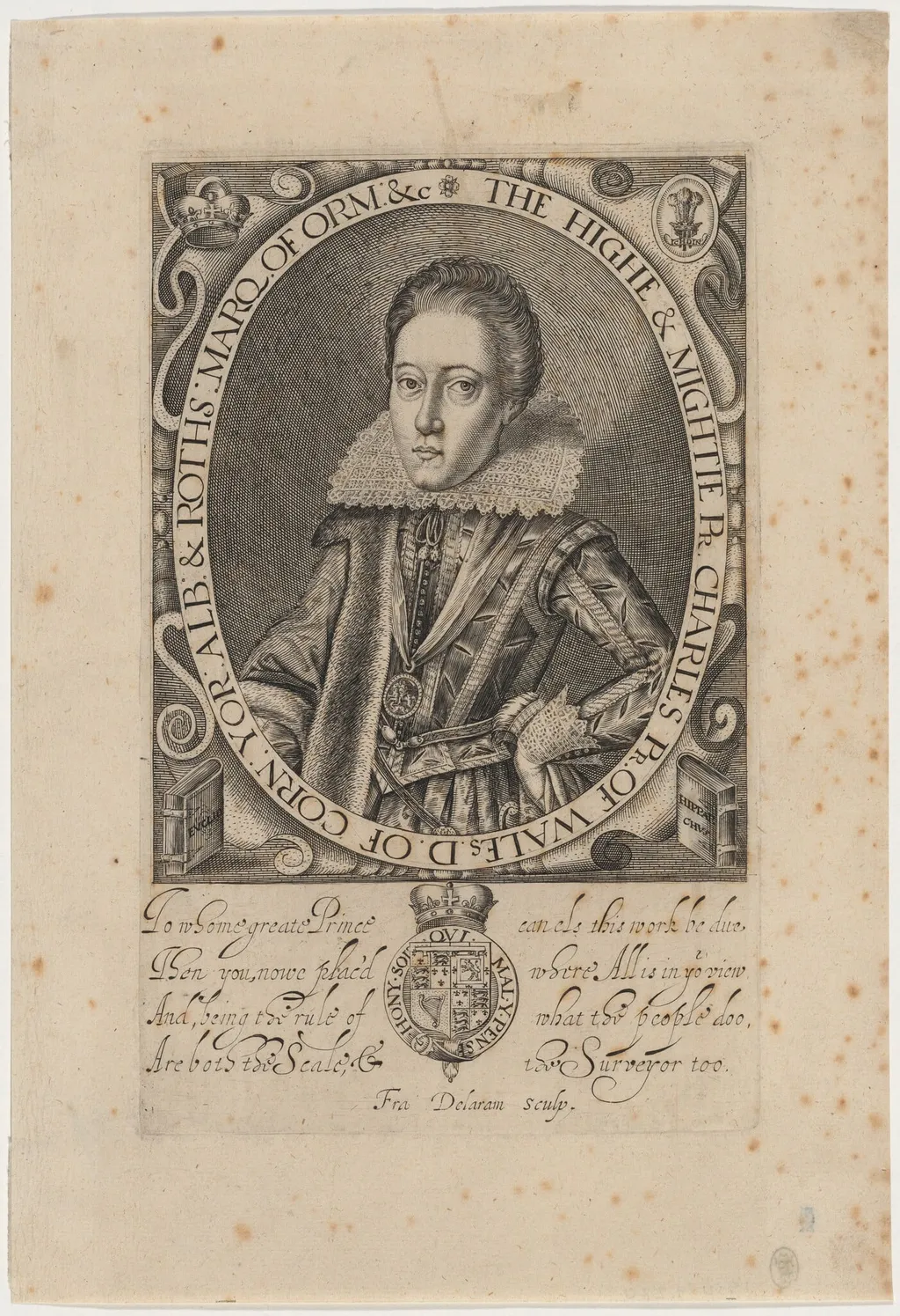 Charles Prince of Wales (Charles I), by Francis Delaram, ink, 1616