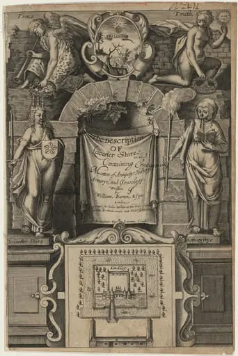 Frontispiece to William Burton, Description of Leicestershire, by Francis Delaram