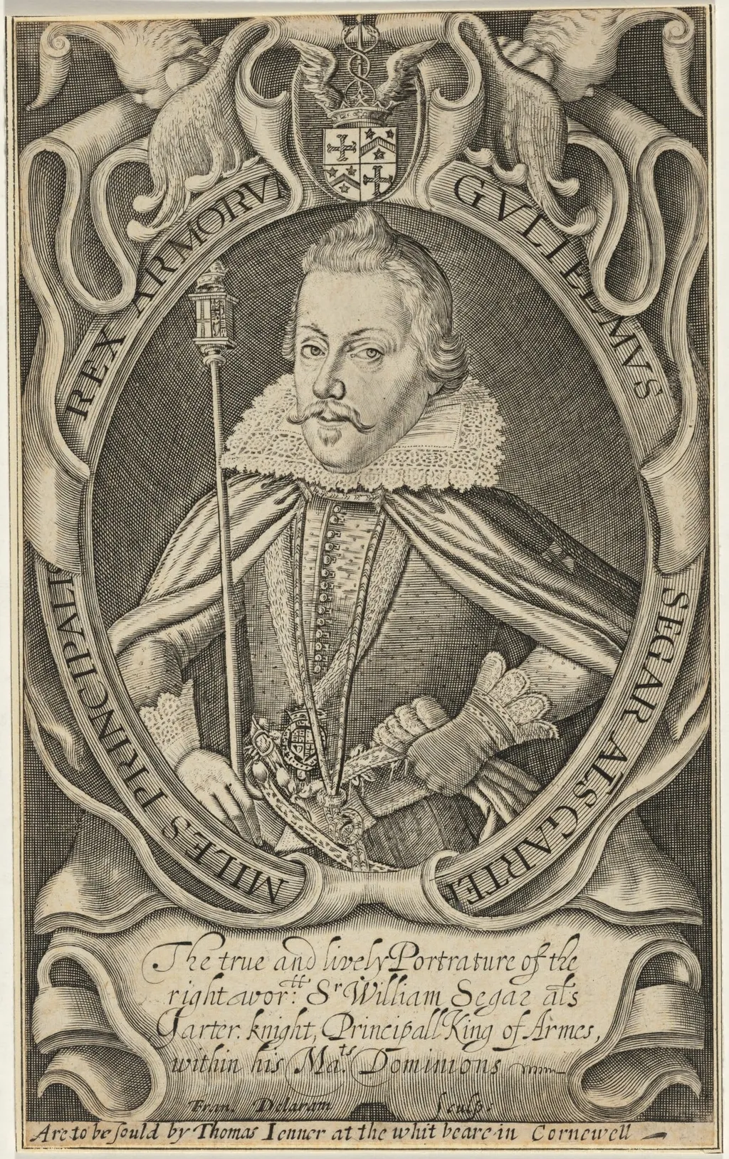 Guliemus Segar (Sir William Segar), by Francis Delaram, ink, 1608