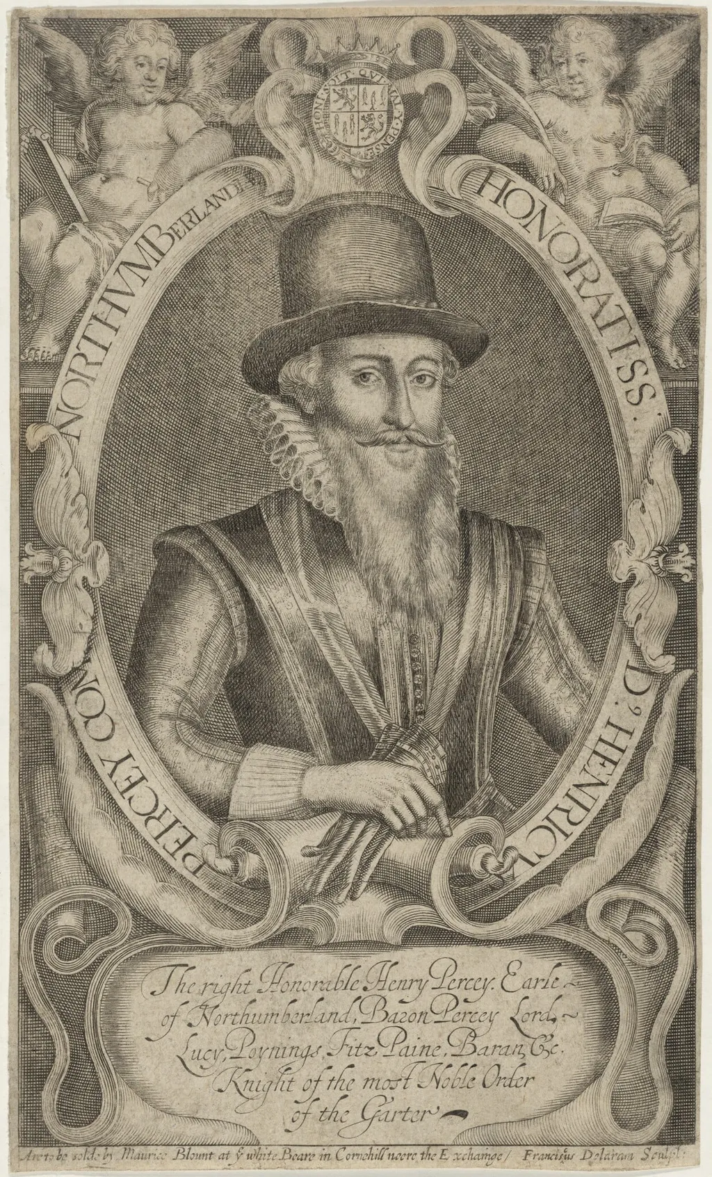Henricus Percye (Henry Percy, Ninth Earl of Northumberland), by Francis Delaram, ink, 1608