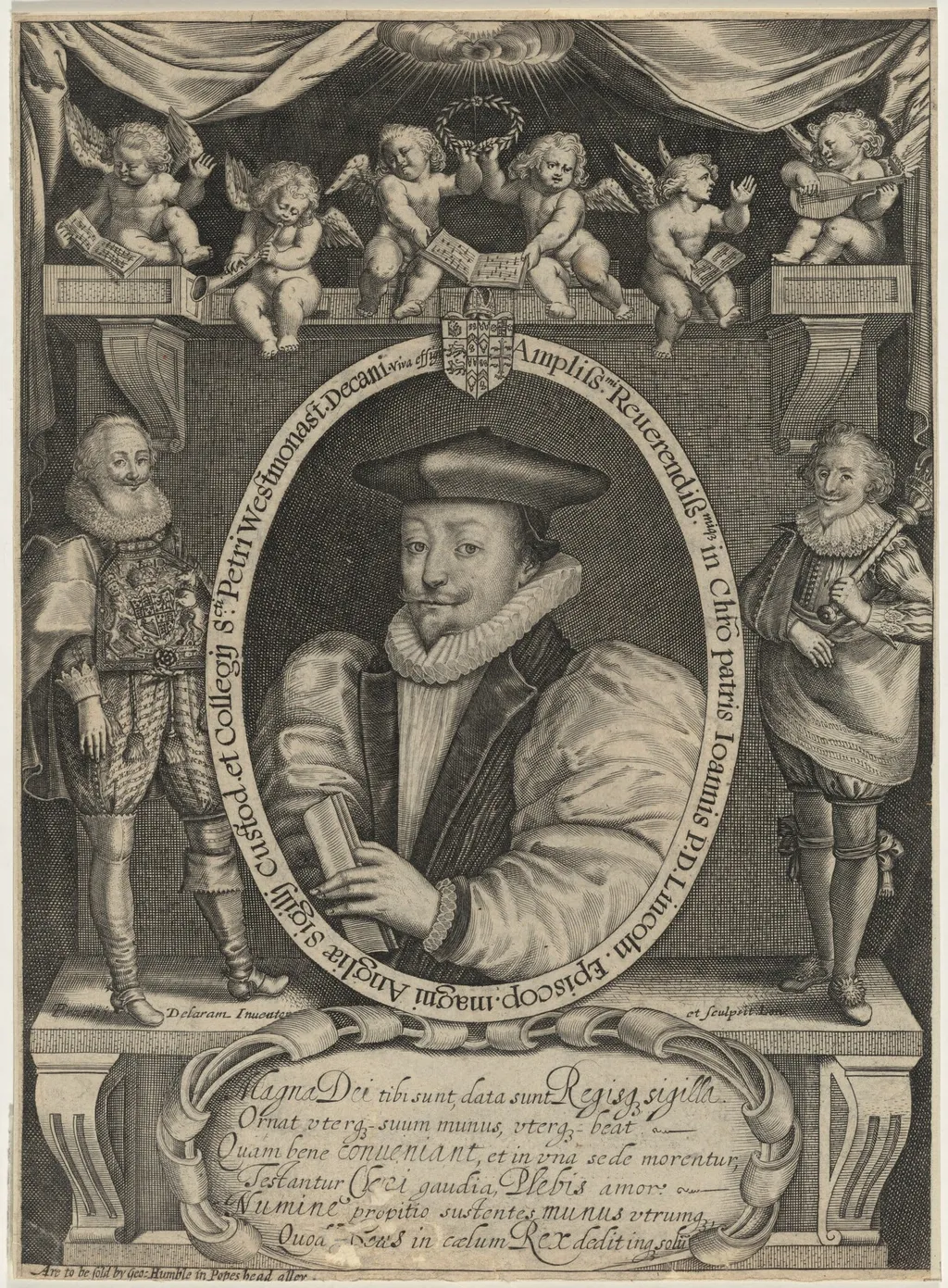John Williams, D.D., Archbishop of York and Lord Keeper, by Francis Delaram, ink, 1608