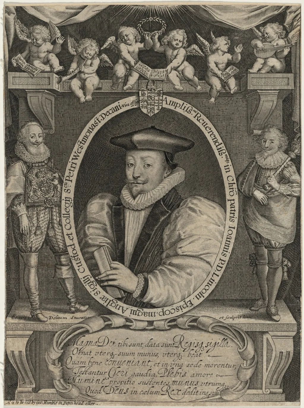 John Williams, D.D., Archbishop of York and Lord Keeper, by Francis Delaram, ink, 1608