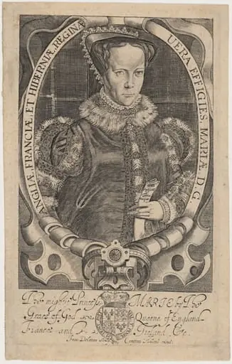 Mariae, D.G. Angliae, Franciae et Hiberniam Reginae (Mary I), by Francis Delaram