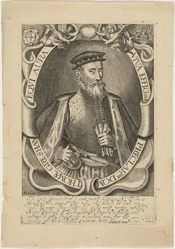 Thomae Gresham, Equi. Aura (Sir Thomas Gresham), by Francis Delaram