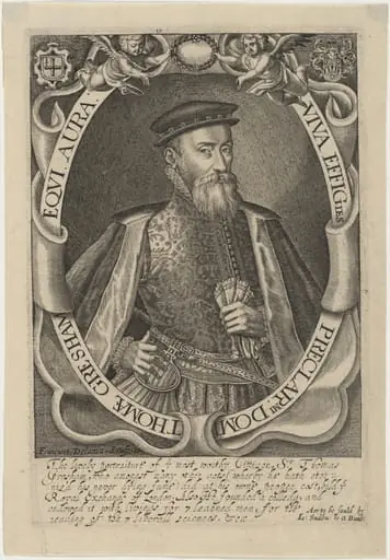 Thomae Gresham Equi. Aura (Sir Thomas Gresham), by Francis Delaram