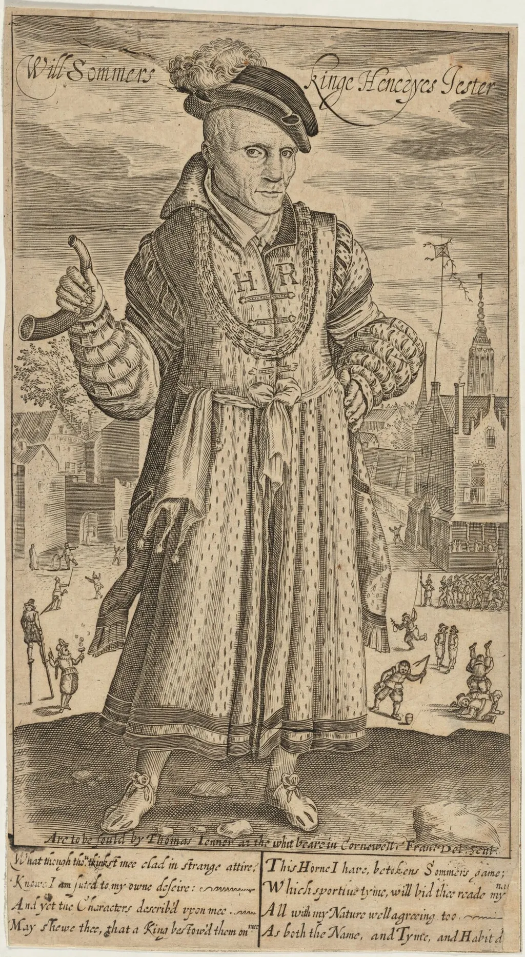 Will Sommers, Kinge Henryes Jester, by Francis Delaram, ink, 1608