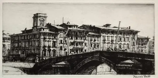 Ponte di Mezzo, Pisa, by Francis Dodd