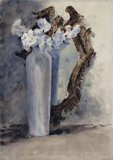 White Blossom in a Tall Vase, by Francis Edward RWS James