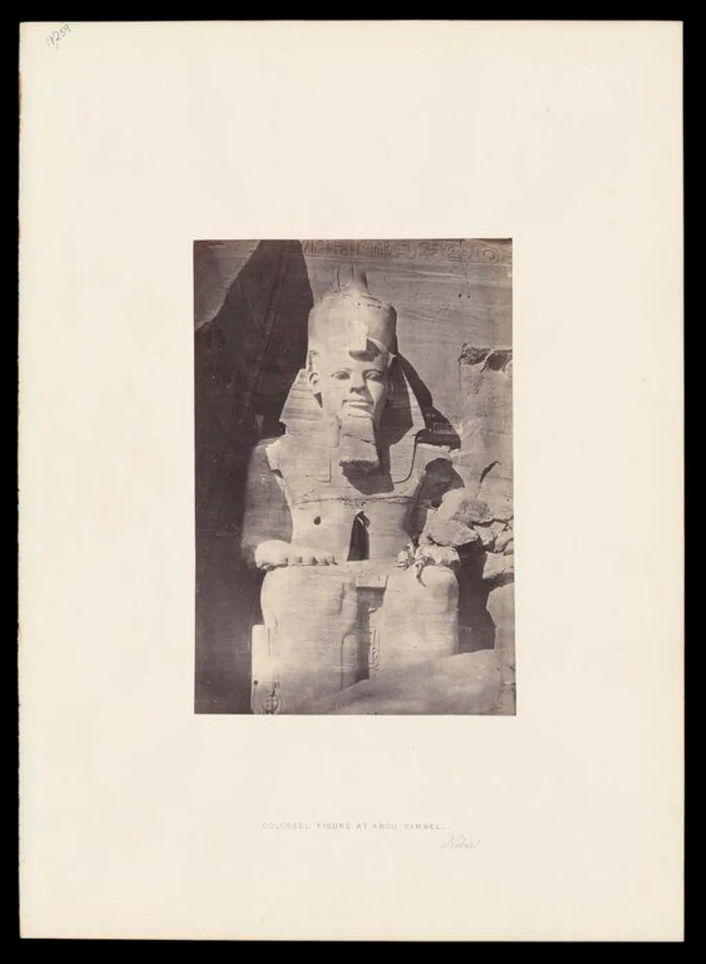 Colossal Figure at Abou Simbel, Nubia, by Francis Frith, photographic, 1854