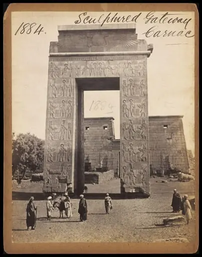 Sculptured Gateway.  Carnac, by Francis Frith