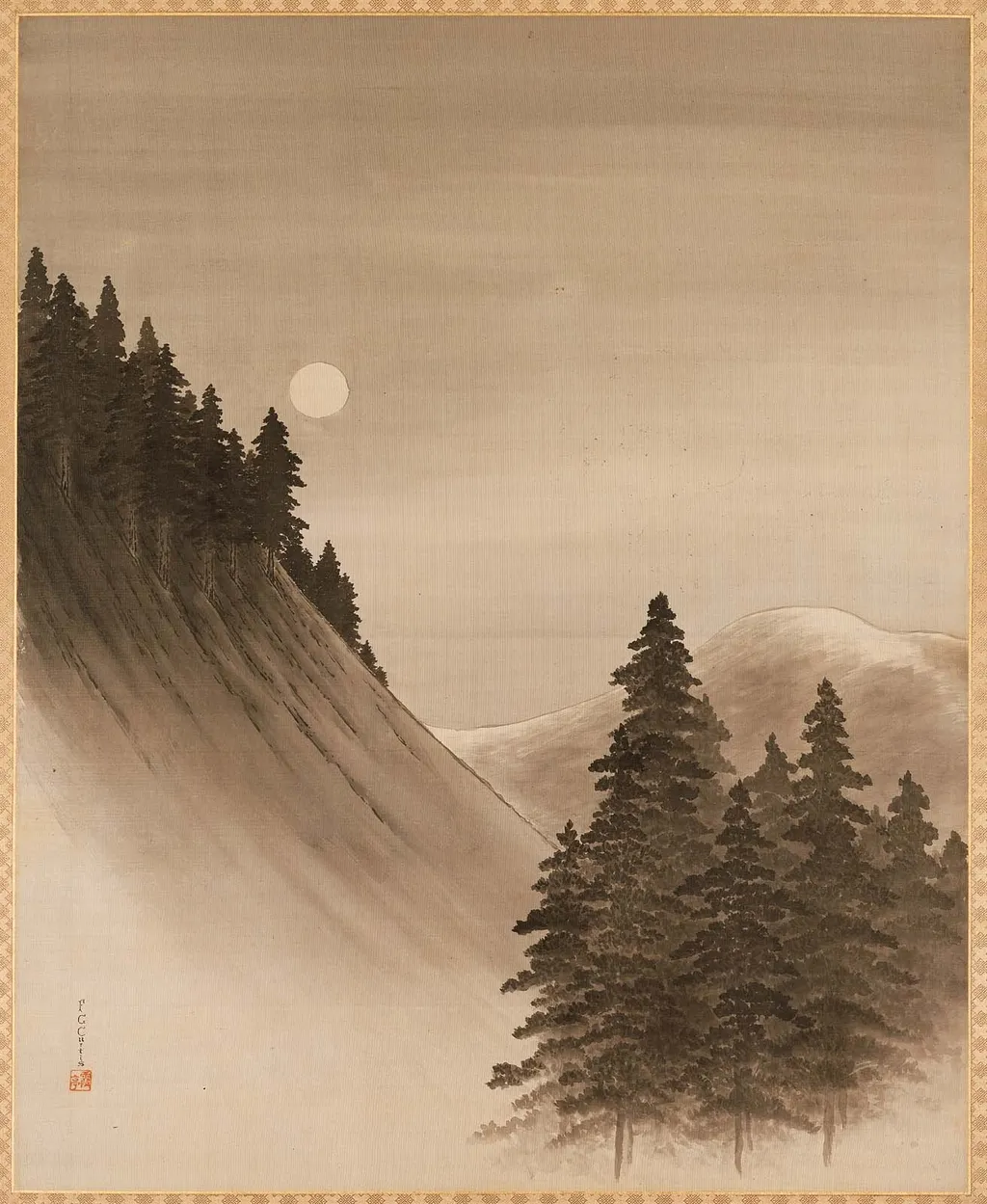 Landscape with Pines and Moon, by Francis Gardner Curtis, unspecified
