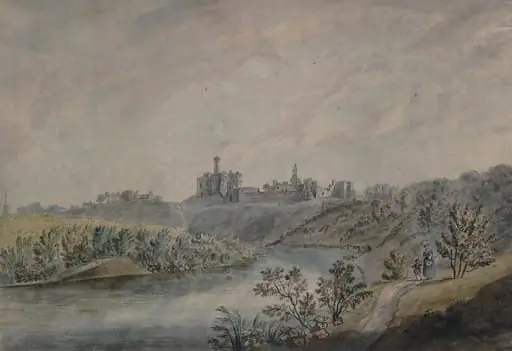 Warkworth Castle, Northumberland, by Francis Grose