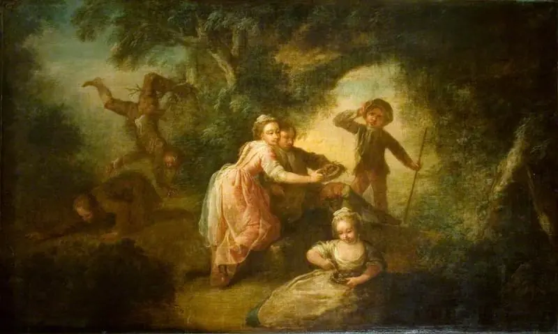 Bird-Nesting (decorative painting for a supper-box at Vauxhall Gardens, London), by Francis Hayman