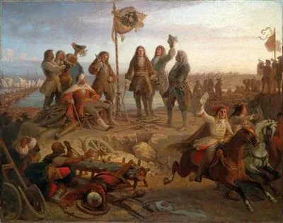 Prince Eugene Sends the Emperor News of the Victory at Zenta after the Battle of Zenta, by Francis Hayman, oil