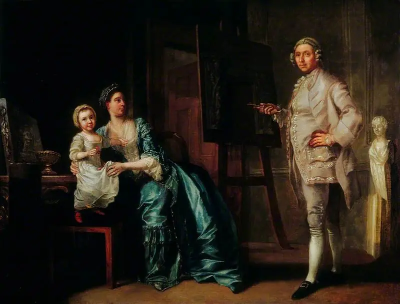 The Sculptor Joseph Wilton (1722–1803), with His Wife and Daughter, by Francis Hayman