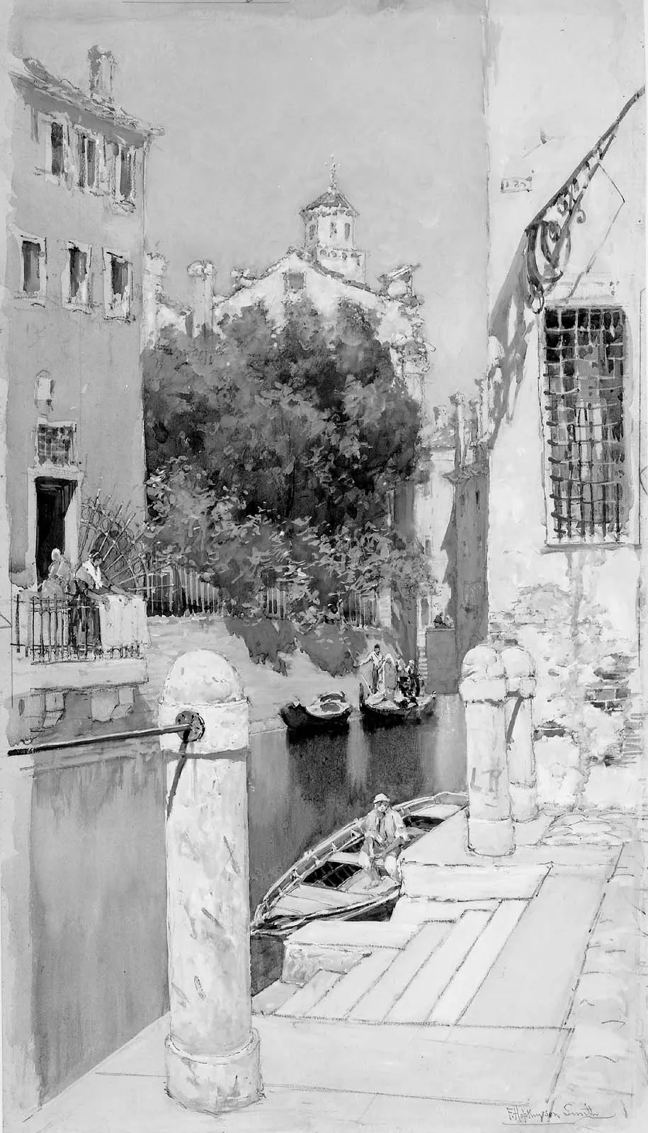 Canal Scene, by Francis Hopkinson Smith, unspecified, 1886