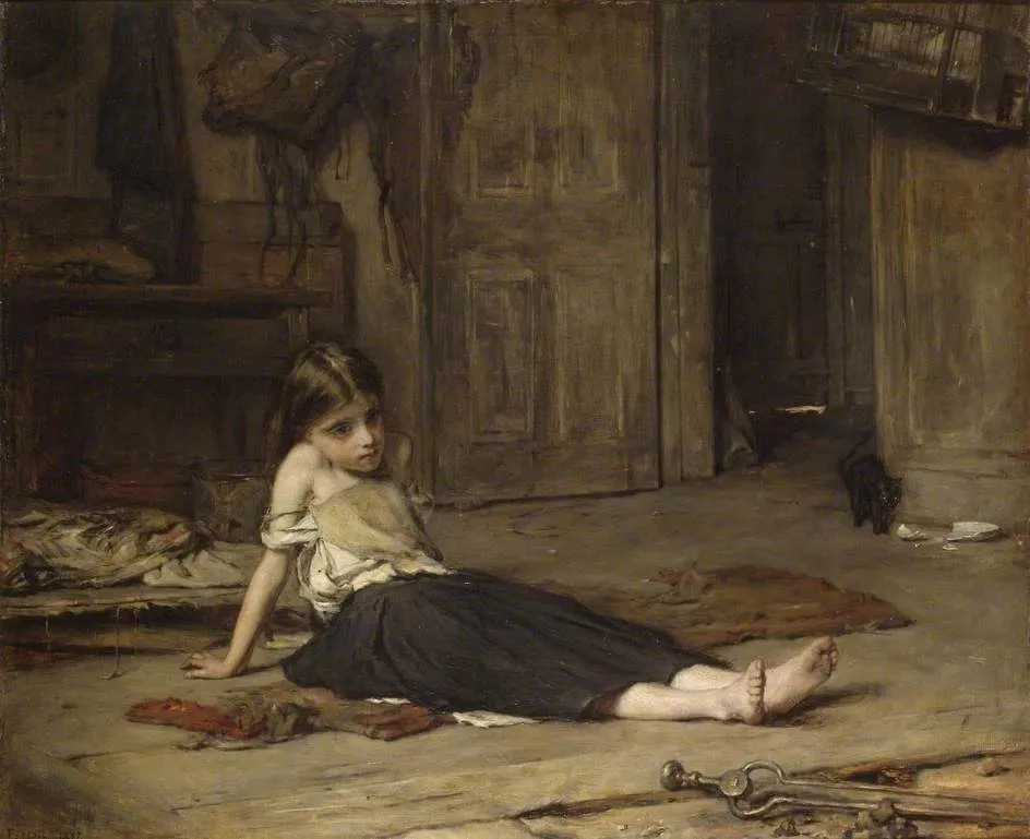 Faces in the Fire, by Francis Montague Holl, oil, 1867