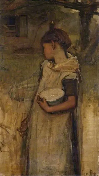 Painting of a girl, by Francis Montague Holl