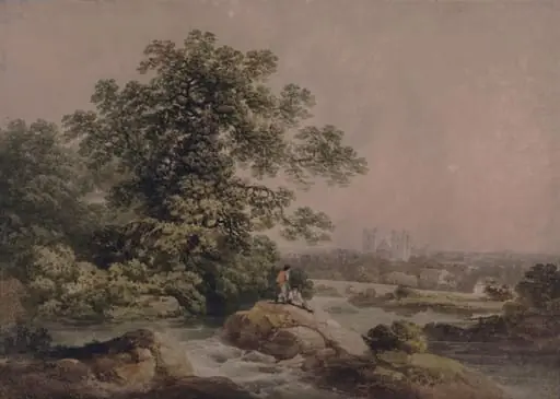 Ripon Cathedral, from near the river, by Francis Nicholson