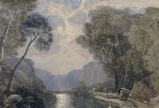 Landscape with River: Moonlight, by Francis Oliver Finch