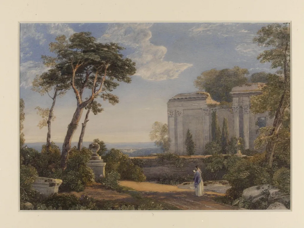 Ruins: A Classical Composition, by Francis Oliver Finch, watercolor, 1840