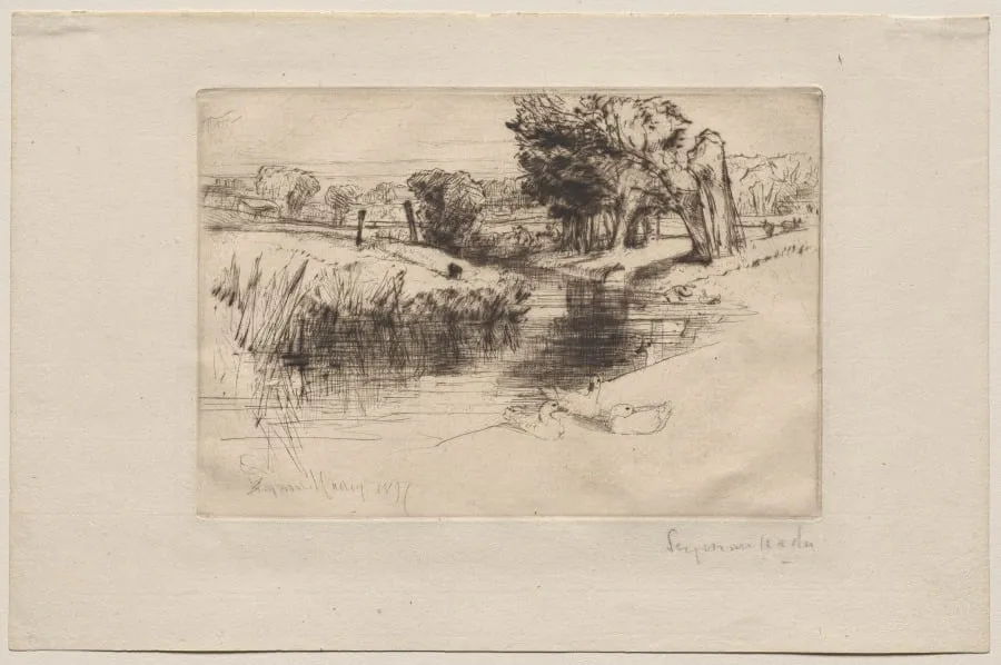 A Backwater, by Francis Seymour Haden, 1877