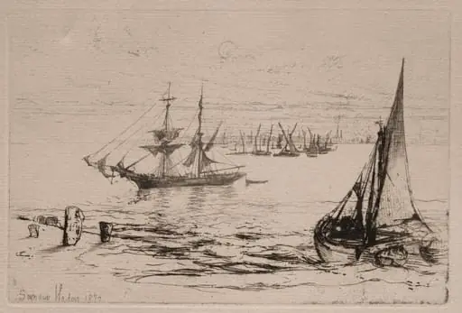A Brig at Anchor, by Francis Seymour Haden