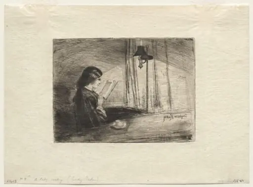 A Lady Reading, by Francis Seymour Haden