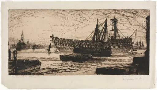 Breaking up of the Agamemnon, by Francis Seymour Haden