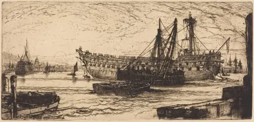 Breaking Up of the Agamemnon, by Francis Seymour Haden