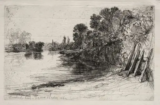 Brentford Ferry, by Francis Seymour Haden