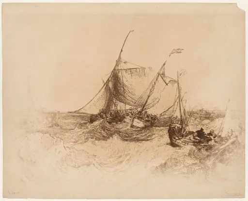 Calais Pier, by Francis Seymour Haden