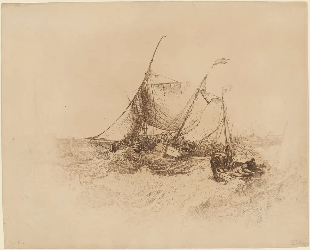 Calais Pier, by Francis Seymour Haden, ink, 1874