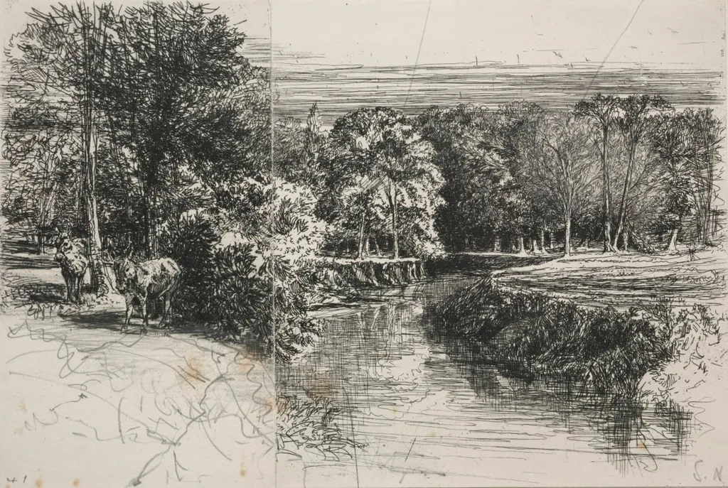 Dundrum River and the Two Asses, by Francis Seymour Haden, 1863