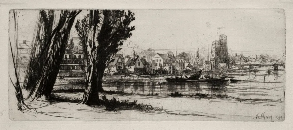 Fulham, by Francis Seymour Haden, 1868