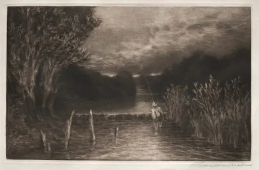 Grayling Fishing, by Francis Seymour Haden