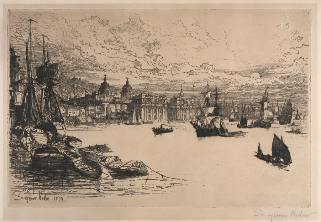 Greenwich, by Francis Seymour Haden, 1868