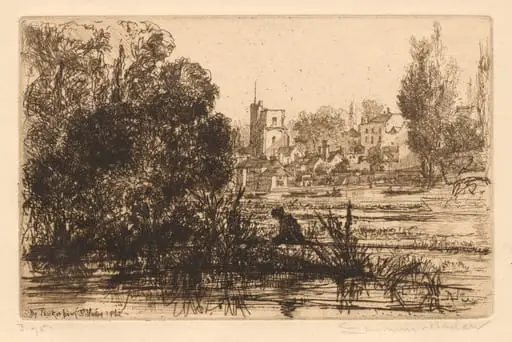 Hamerton's Portfolio III: Twickenham Church, by Francis Seymour Haden