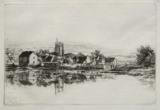 Kidwelly Town, by Francis Seymour Haden