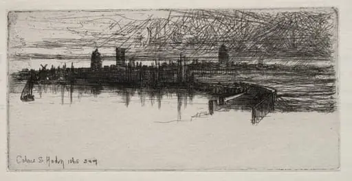 Little Calais Pier, 1865, 3 A.M., by Francis Seymour Haden