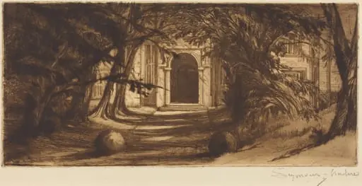 Mytton Hall, by Francis Seymour Haden