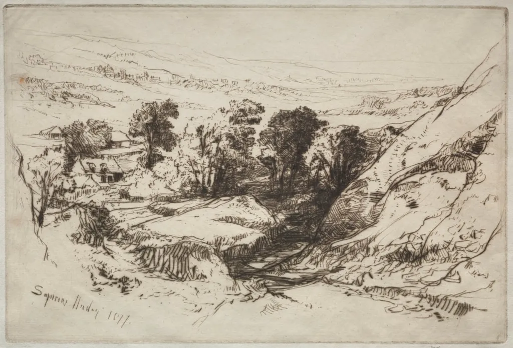 Nine Barrow Down, by Francis Seymour Haden, 1877